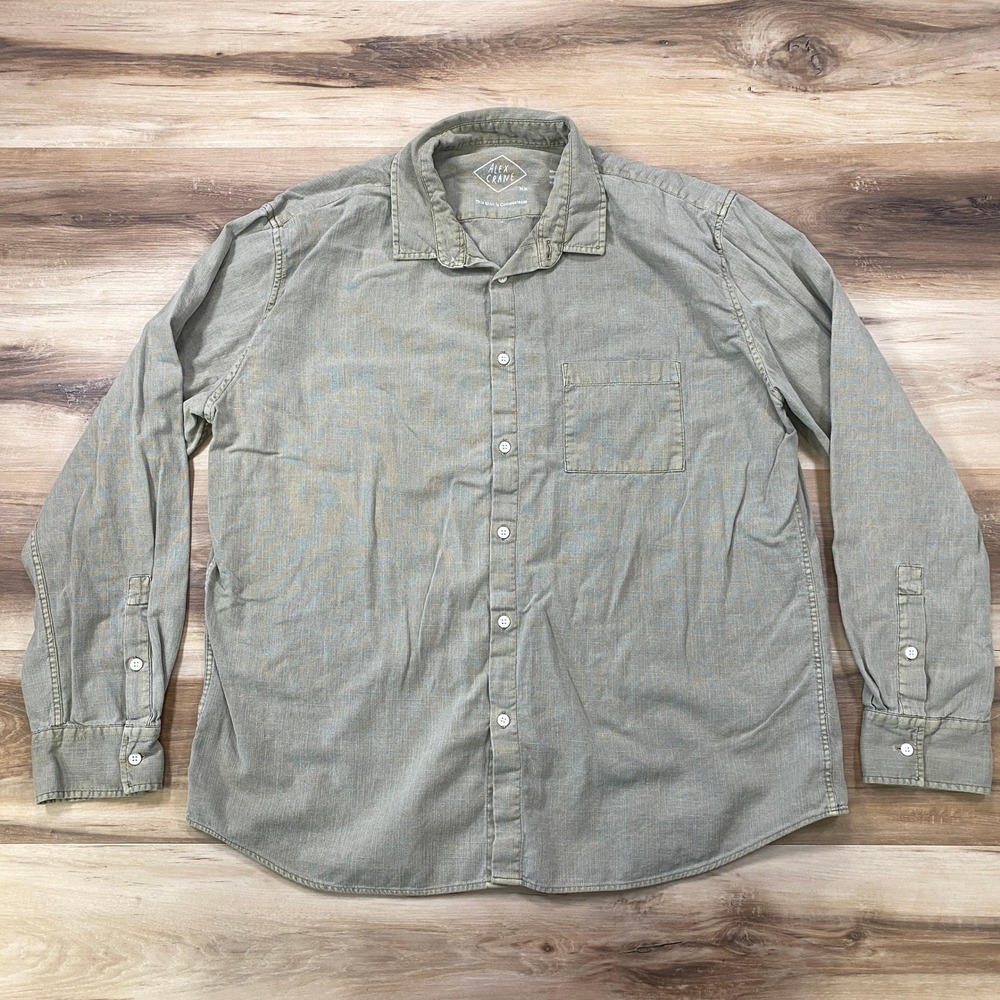 Alex Crane Shirt Mens XXL Minimalist Organic Cotton Relaxed Sage Green